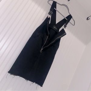 Nasty Gal Black Full Zip Denim Overall dress